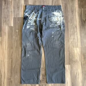 Vintage Wrangler Painter Pants Men's Size 38x30 Distressed Paint Splatter Gray